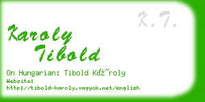 karoly tibold business card